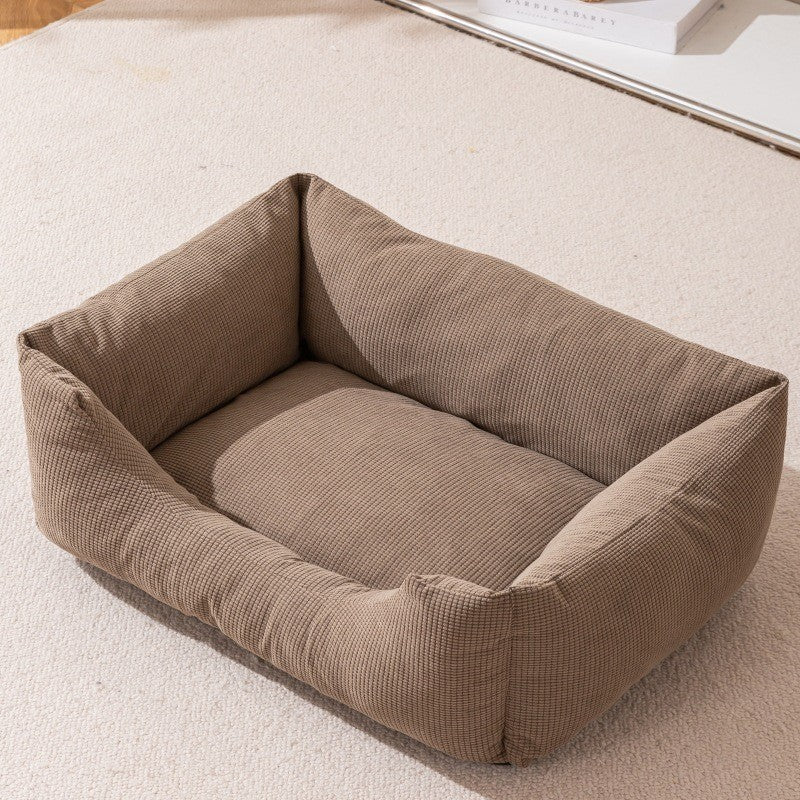 Colchão para Animais de Estimação de Inverno Engrossado, Cama de Gato Quente de Veludo Cotelê, Cama de Cachorro com Cobertura, Almofada para Dormir para Filhotes de Cães Pequenos e Gatinhos Cuscino
