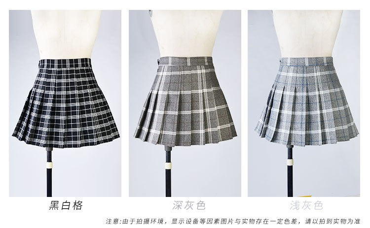 Harajuku 0Women Pleat Skirt 0Preppy Style Plaid 0Mini Cute Japanese School Uniforms Ladies Jupe Kawaii