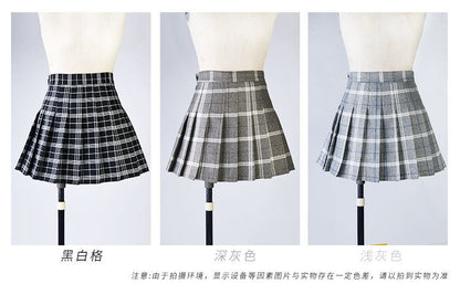 Harajuku 0Women Pleat Skirt 0Preppy Style Plaid 0Mini Cute Japanese School Uniforms Ladies Jupe Kawaii