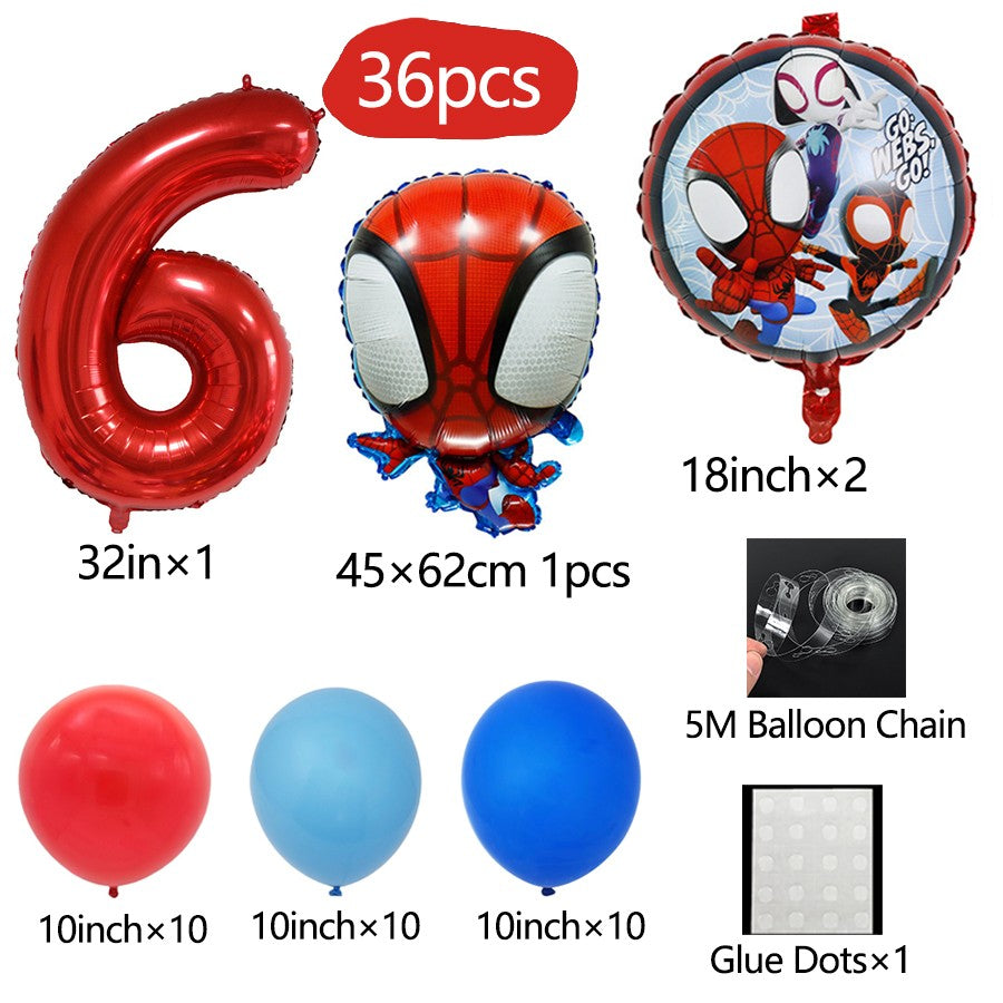 Spidey Giant Balloons Red Spider Aluminum Foil Balloon Superhero Birthday Party Decoration Party Photo Props Baby Shower Globos