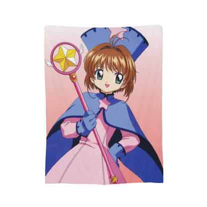Anime Cardcaptor Sakura Cobertor de flanela, verão, portátil, super macio, mantas para casa, sofá, colcha fina de pelúcia