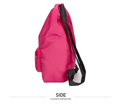 Mochila de Cordão Oxford para Exterior Unissex Bolsa Leve de Nylon Esportiva de Viagem de Grande Capacidade Versátil