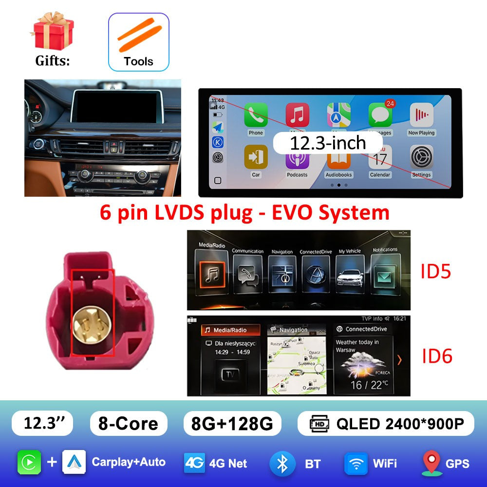 para BMW X5 F15 X6 F16 2014 - 2018 Sistema NBT/EVO Rádio Multimídia para Carro Android 15 GPS Navegação 4G BT Carplay Auto Ferramentas