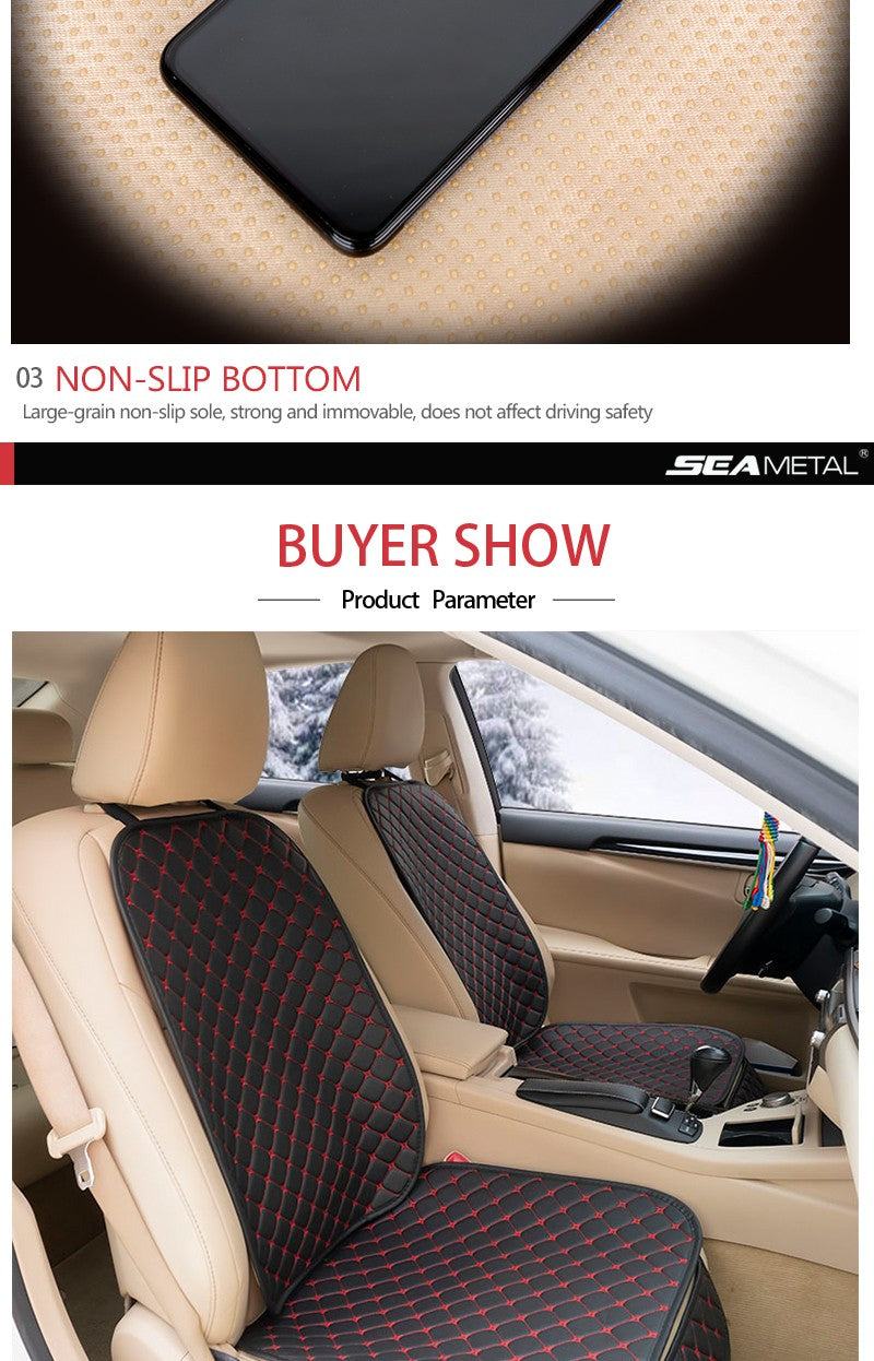 Leather Car Seat Covers Four Seasons Front/Rear Seat Protector Car Seat Cushion Pad Mat Auto Interior Accessories Universal
