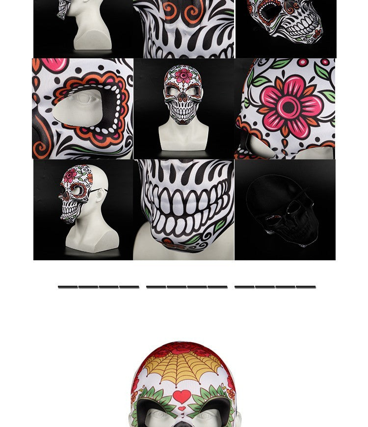 2023 Masks Mexican Day of The Dead Skull Mask Cosplay Halloween Skeletons Print Masks Dress Up Purim Party Costume Prop