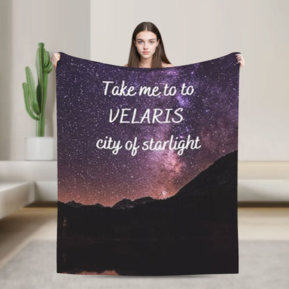 Manta Macia de Viagem Velaris Cidade da Luz Cobertor de Cama Flannel Colcha para Sofá Cadeira Cama Capa Engraçada de Sofá-Cama