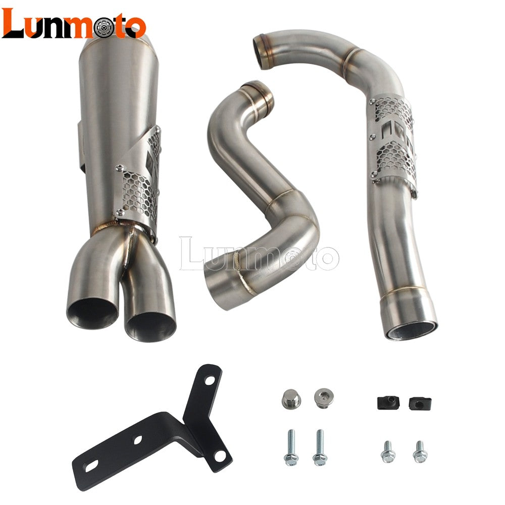 Motorcycle Big Sexy 2-in-1 Exhaust Muffler Pipe Double Slip Gusset For Harley M8 Touring Street Electra Glide Road King 2017-up
