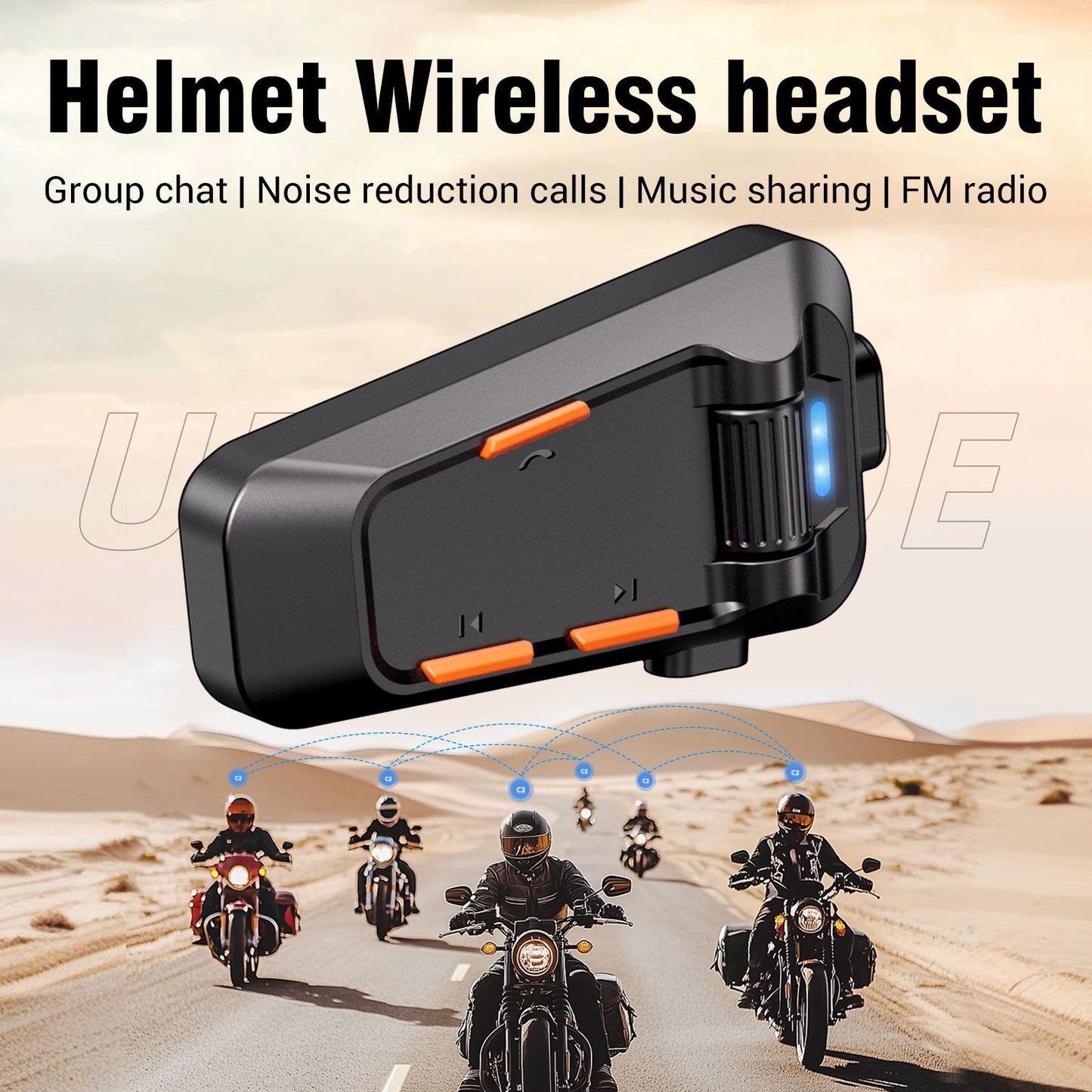 Fone de ouvido Bluetooth 6.0 para capacete com intercomunicação, comunicação em grupo, à prova d'água, para múltiplos passageiros, lançamento 2025 - Novo C2