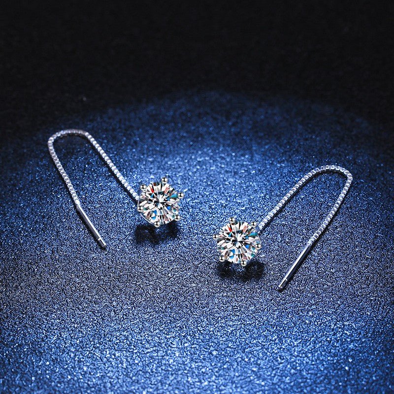 Brincos Pendentes de Moissanite de Dez Quilates para Mulheres, Joia Elegante com Corte Hexagonal, Presente de Luxo para Aniversário e Festas