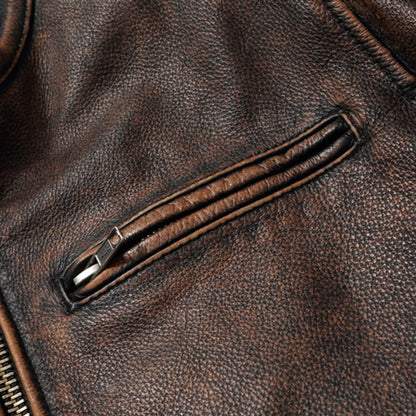 Men Imatition Leather Retro Stand Collar Jacket PunkStyle Coat Motorcycle Clothe