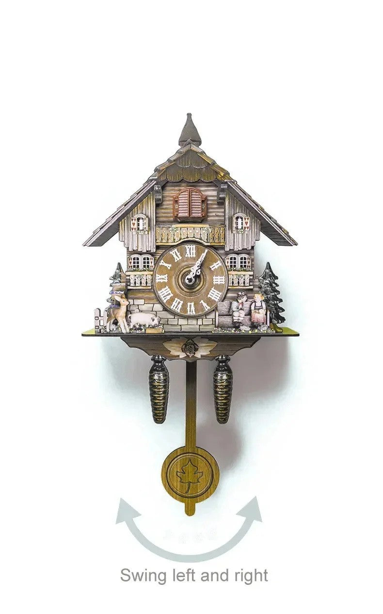 Wooden Hanging Wall Clock Bird Alarm Clock Cuckoo Clocks For Home Kid's Room Decoration Quartz Watch Decorative Home Decor