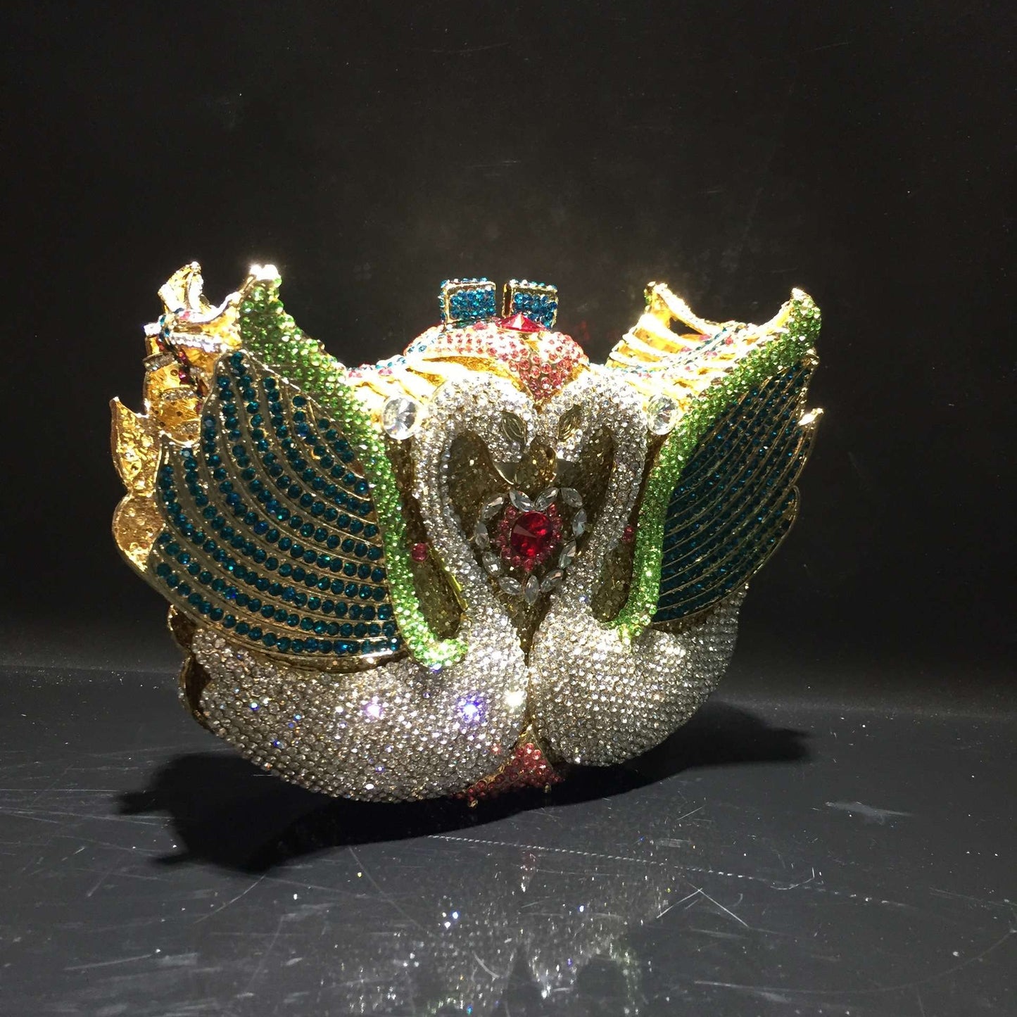 XIYUAN Pink/Black/Blue/Gold Crystal Evening Clutches Bag Hollow Out Women Metal Clutch Purse Wedding Party Prom Dinner Handbag