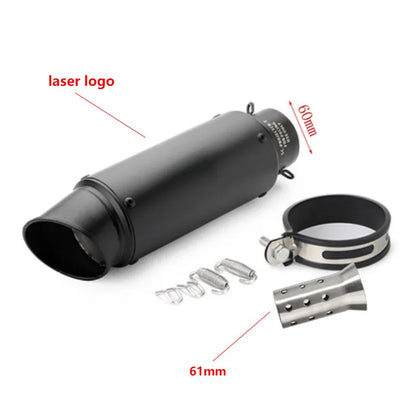 motorcycle exhaust inox muffler carbon fiber exhaust Universal 51/60mm with DB Killer for z900 R3 R25 MT07 MT09 R1 Z400 Z650