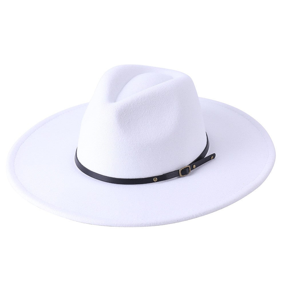 Wool Warm Wide Brim Fedora Hats Women Solid Color Top Jazz Felt Hat For Men Panama Gamble Yellow Hats