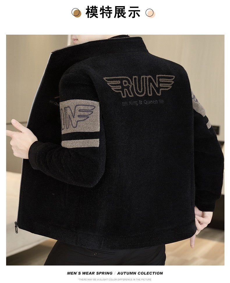 Men'S Thicken High collar Jacket Winter Warm Jackets For Men Fleece Long Sleeve Coat Man Casual Coats Men's woolen overcoat