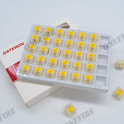 Gateron Milky Pro Switches Milky Yellow Pro Red Linear Pré Lubrificado SMD RGB Mx Stem Switch para Teclado Mecânico 5 pinos POM