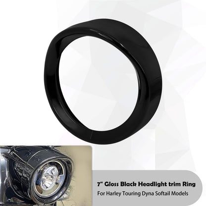 Anel de Acabamento do Farol de 7'' para Motocicleta + Capa de Luz de Neblina de 4.5'' + Anel de Acabamento do Pisca Estilo Visor para Harley Touring Road King Softail