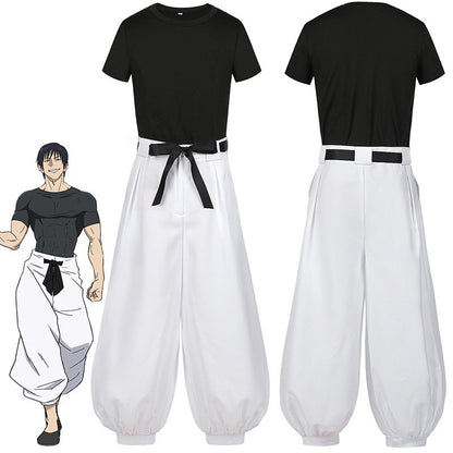 Jujutsu JJK Manga Anime Fushiguro Toji Satoru Gojo Cosplay Costume Wig T-shirt Pants Rose Net Halloween Christmas Gift
