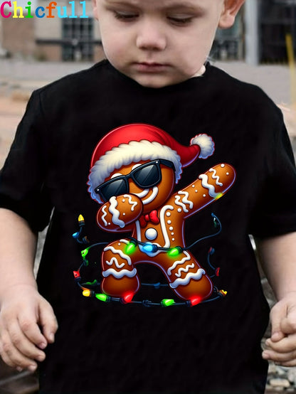 Children's Christmas T-Shirt 3D Print Funny Tops Festival Short Sleeve Baby Clothes 2-10y Christmas Gift for Boys Girls Clothing