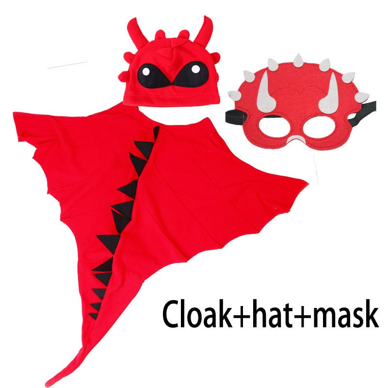 Kids Dragon Costume Cloak with Hat for Girls Boys Toothless Dragon Costume Cape Halloween Christmas Dinosaur Cosplay Costumes