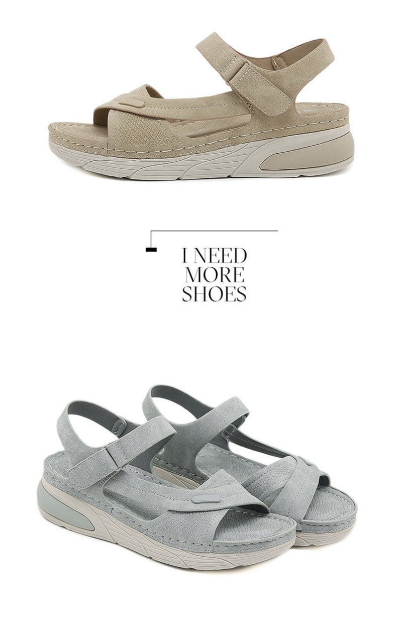 Sandal Lightweight Casual Sporty Comfortable Thick-Soled Velcro Versatile Fashion Trend Breathable National Style Wear-Resistant