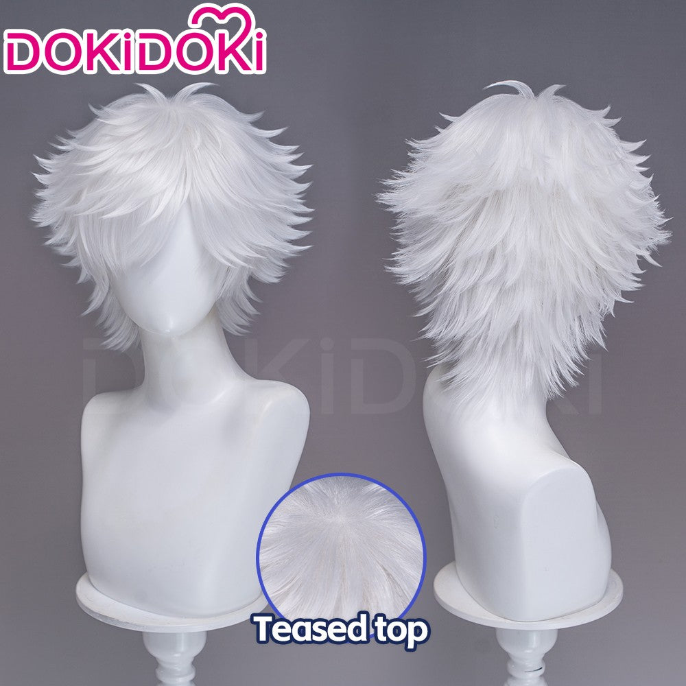 ?Ready For Ship?Qifrey Cosplay Wig Anime Witch Hat Atelier DokiDoki Men White Hair Qifrey Cosplay HalloweenHair Free Wig Cap
