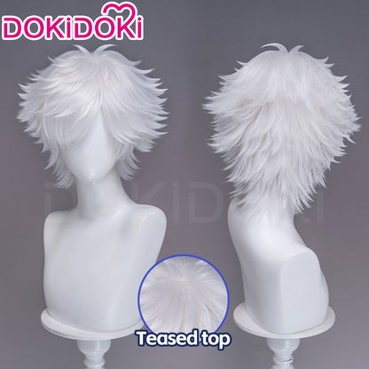 ?Ready For Ship?Qifrey Cosplay Wig Anime Witch Hat Atelier DokiDoki Men White Hair Qifrey Cosplay HalloweenHair Free Wig Cap
