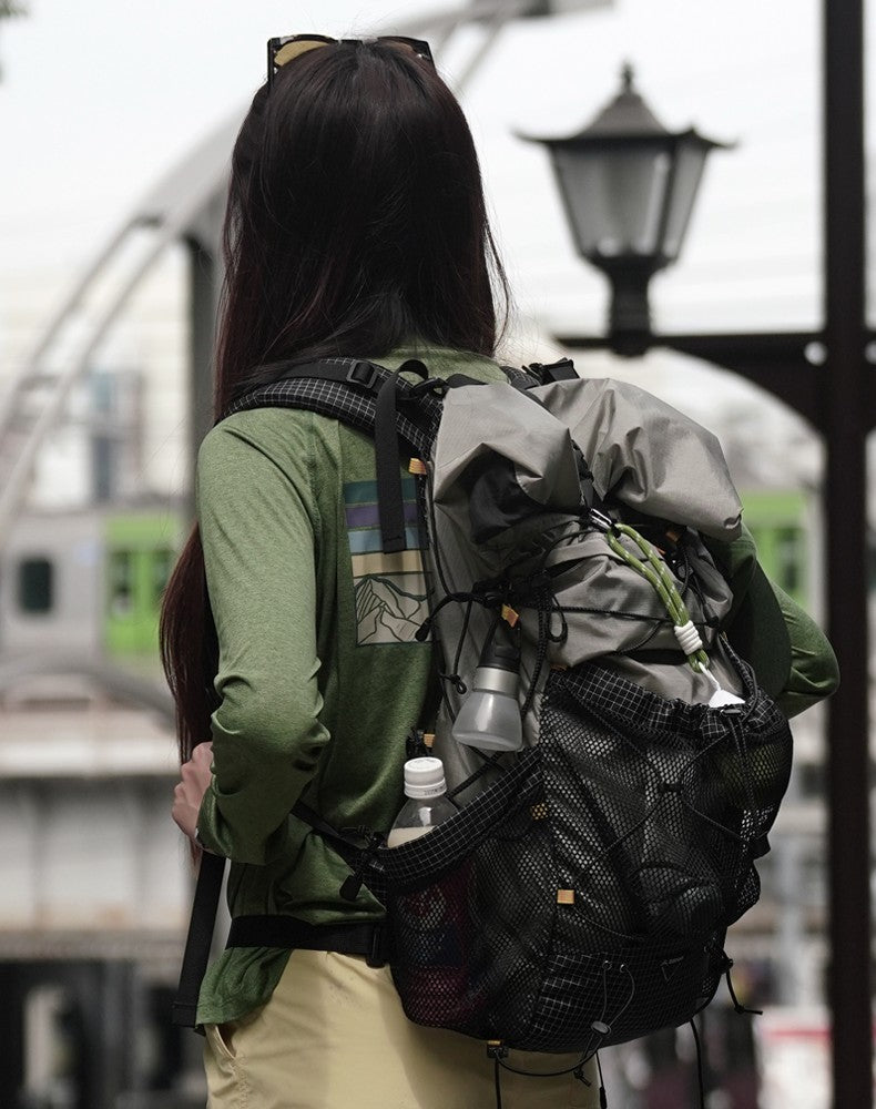 BISINNA Camping Backpack 25+10L Ultralight Travel Bag for Men Women Large Capacity Outdoor Sports Climbing Hiking Backpack