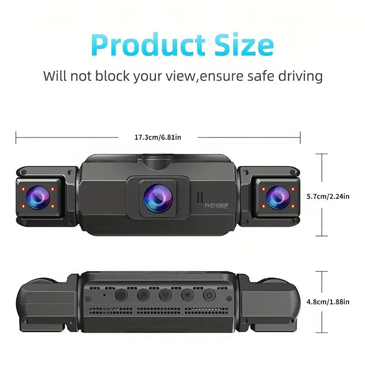 Câmera Veicular 4 Canais 360° Carro DVR Black Box 128G Câmera Frontal Esquerda Direita Traseira Gravador de Vídeo G-Sensor Monitor de Estacionamento 24H