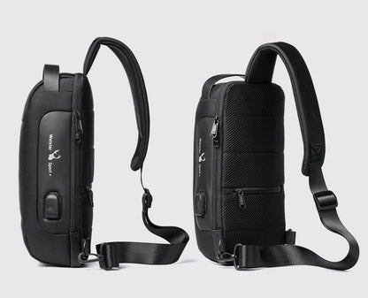 2023 Men's Chest Bag Waterproof Crossbody Bag Multifunction Anti-theft Travel Bags Shoulder Bag Male USB Charging Pouch for Man