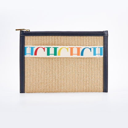 CHCH Handmade Woven Clutch Bag Ribbon Embellished Niche Style Clutch Bag
