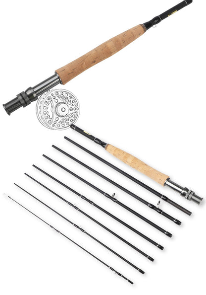 Vara de Pesca de Flycasting Multinó #5-6, 7-Seções/8-Seções Fibra de Carbono para Viagem