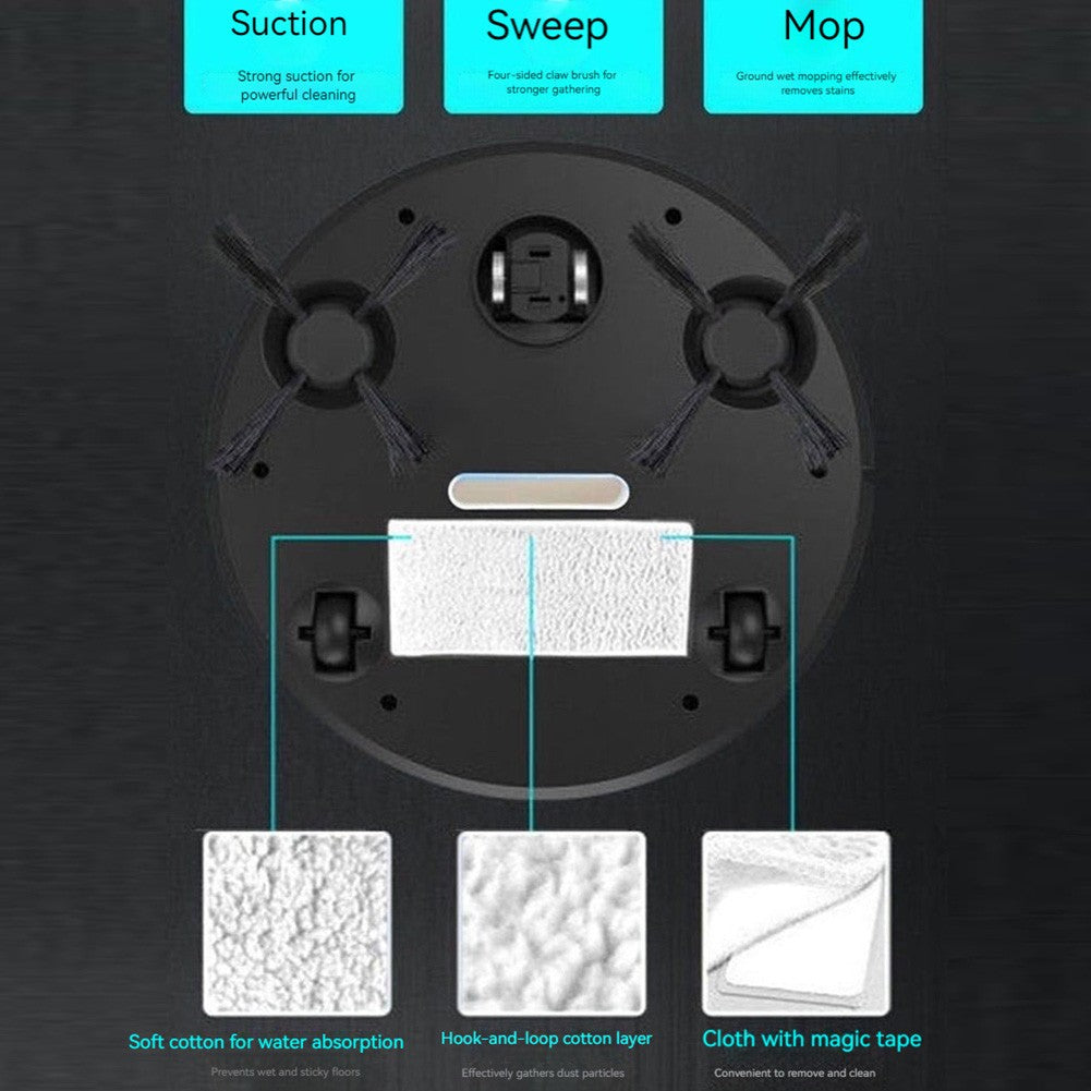 3 In 1 Smart Sweeping Robot Multi-Purpose Intelligent Wiping Floor Robot Automatic Cleaning Machine for Pet Hair Carpets Floors