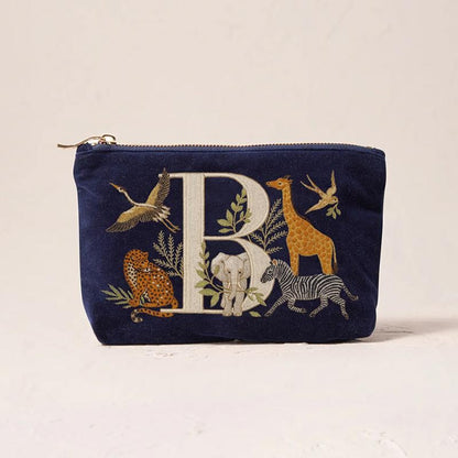 Fashionable Portable Makeup And Cosmetic Tool Storage Animal Pattern Printed Velvet Fabric Large Capacity Cosmetic Bag