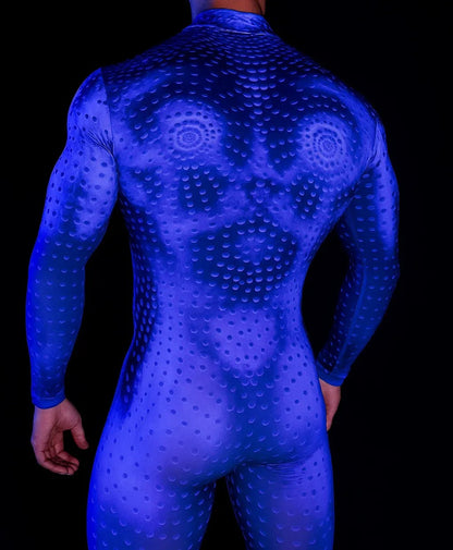 Halloween Lizard Bodysuit Men's Unique Muscle Series Holiday Jumpsuit Carnival Costume Adult Roleplay Party Masquerade Ball Set
