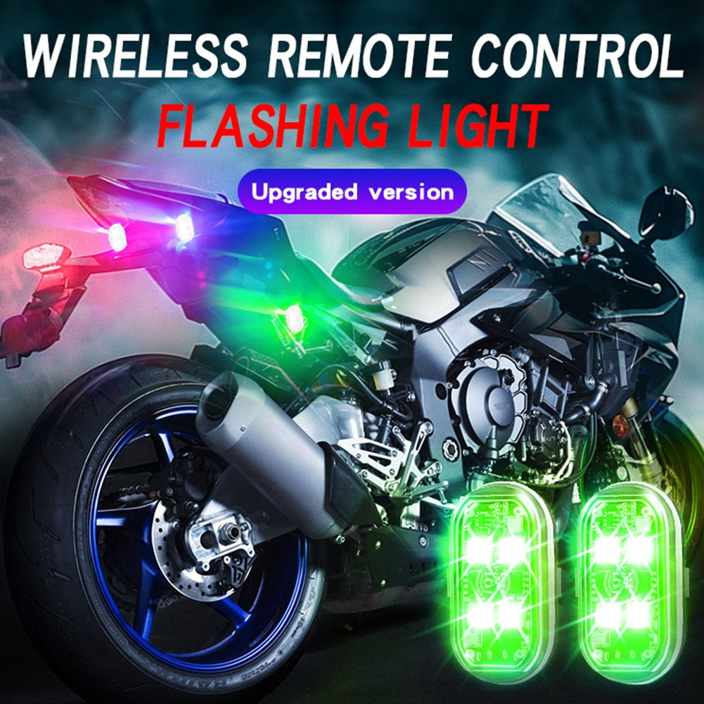 2/4/6pcs Wireless Remote Control LED Strobe Light for Car Auto Motorcycle Bike Drone Scooter Anti-collision Warning Lamp Flash