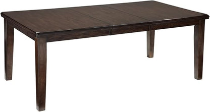 Ashley Haddigan Signature Traditional Rectangular Dining Table with Extension, Accommodates 8 Guests, Dark Brown Finish