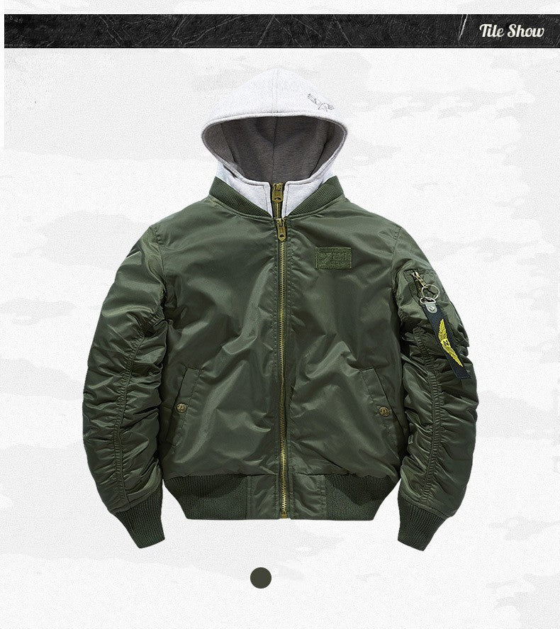 Winter Thick Hooded Bomber Jacket Men Military Windbreaker Multi-pocket Air Force Coats Male Autumn Streetwear Baseball Jackets