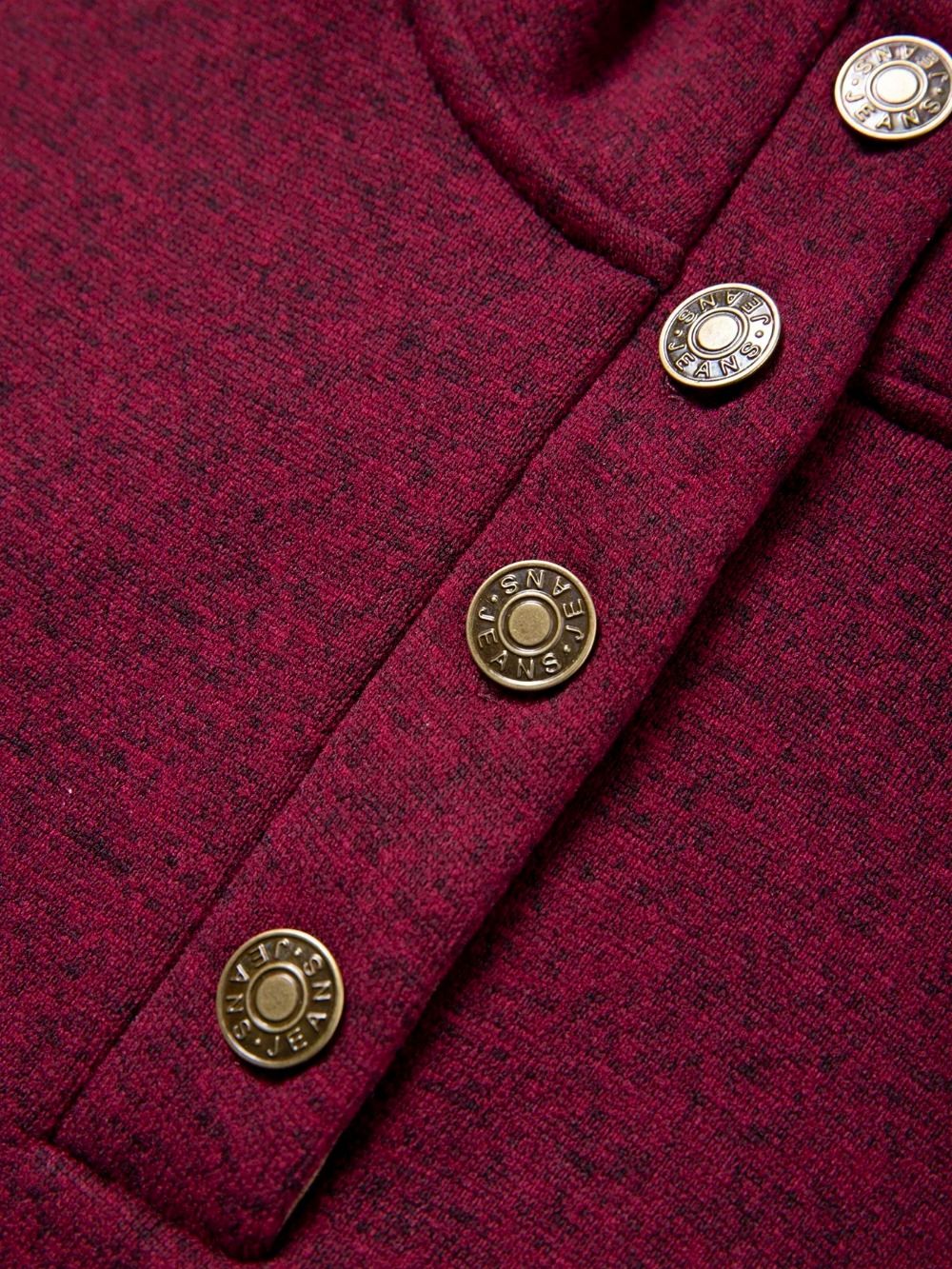 Spring Autumn Men's Casual Pullover Button Down Stand Collar Henley Polo Coats Long Sleeve Stand Collar Sweatshirts for Sport