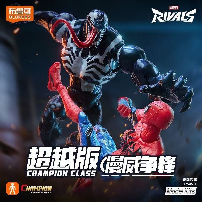 Novas Figuras de Ação de Anime Blokees Homem-Aranha Venom Marvel Rivals Champion Class Kit de Modelo Marvel Brinquedos de Presente de Figura de Ação Montável