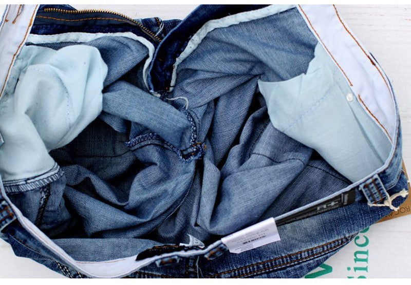 ABOORUN Mens Plus Size Loose Baggy Denim Shorts Fashion Streetwear Hip Hop Skateboard Cargo Jeans Short for Male R1402