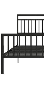 Cama de Plataforma Estofada com 28 cm de Altura para Suporte Elevado de Colchão, Não Necessita de Box Spring, Queen, Couro Sintético Preto
