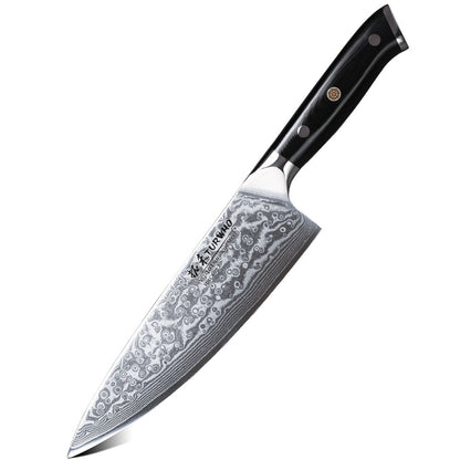 TURWHO Melhores Utensílios de Cozinha de 1 ou 7 Peças, Conjunto Profissional de Aço Damasco de 67 Camadas Com Excelente Bloco de Facas de Madeira de Acácia