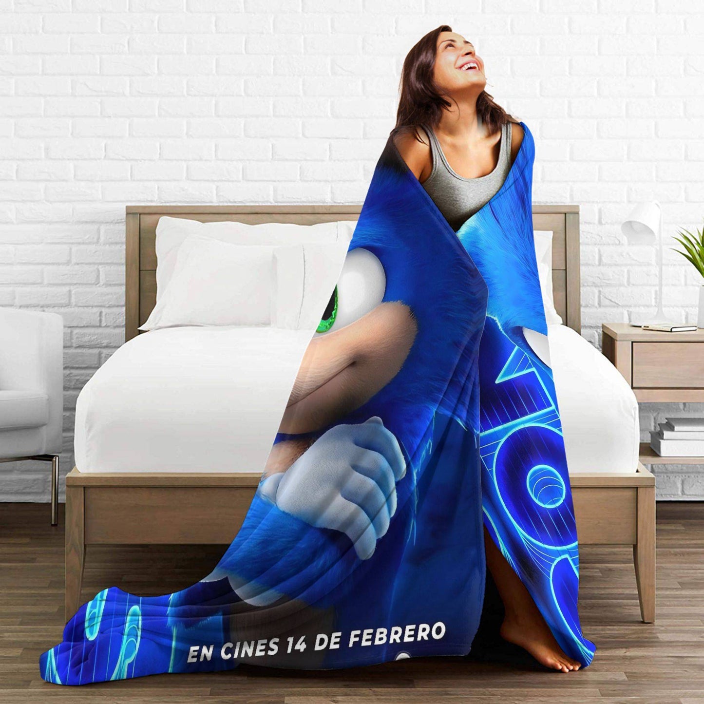 Manta Macia com Estampa de Pelúcia S-Sonic Retrô Desenho Animado Para Ar Livre Decorativa Flanela Cobertor de Cama