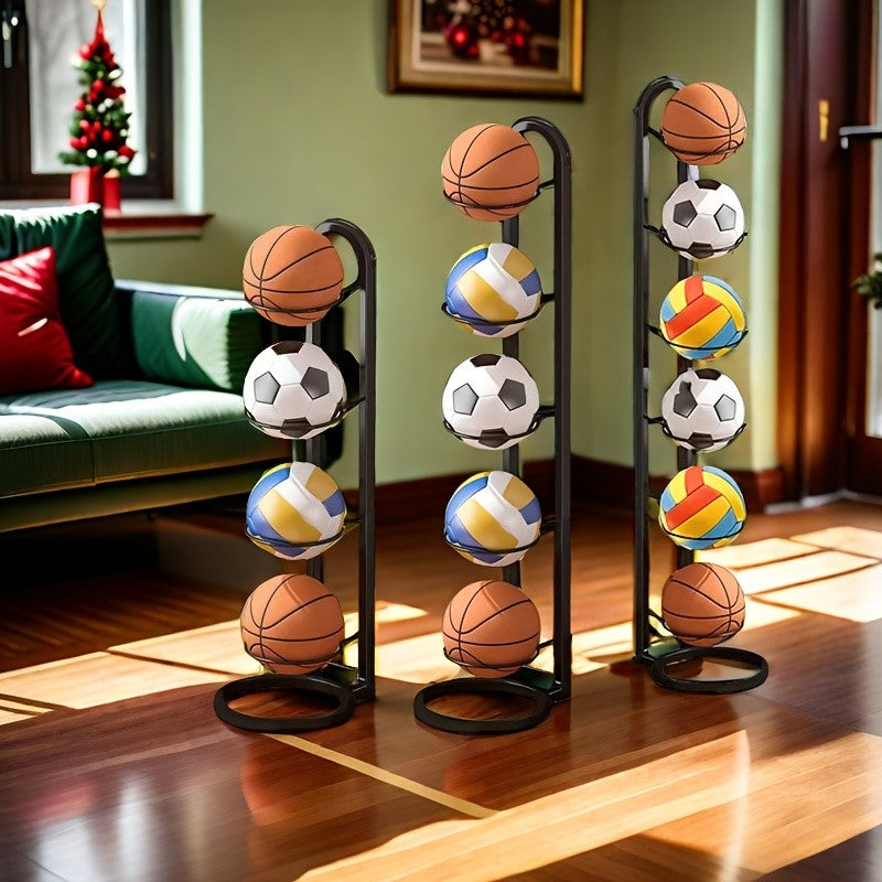 1PC Black Metal Sports Ball Organizer - for Balls, Multi-functional Storage Rack, Perfect Holiday Gift shelves