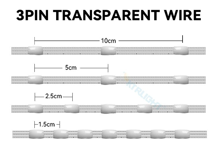5V 12V WS2811 Clear Wire 3PIN Seed Pixel String Light for Fairy Lights Outdoor RGB Addressable Individually Garland Light
