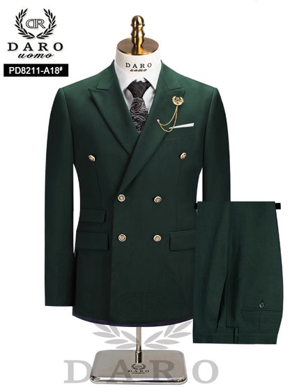 DAROuomo 2025  Men Suit Slim Fit Formal Business Work Wear Suits 2Pcs Set (Jacket+Pants)DR8211