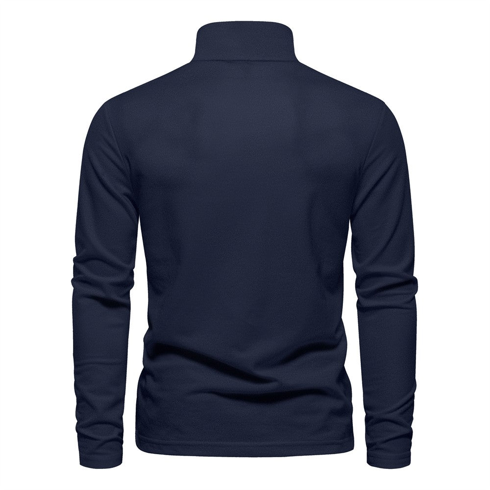 AIOPESON 2023 New Men's Deer Embroidery Polo Shirts Solid Color Long Sleeve Social Business Male