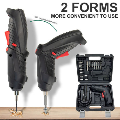 Furadeira Elétrica Sem Fio 4,2V Kit de Ferramentas Elétricas 74 Peças Chave de Fenda Elétrica Recarregável USB Ferramenta de Manutenção Doméstica