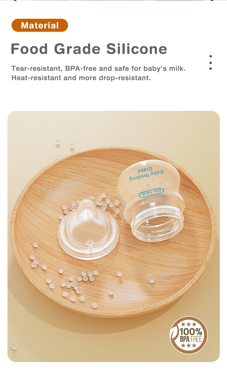 Newborn Glass Bottles 90/160ML Anti-Choke Baby Bottle Anti-flatulence Milk Feeding Bottles Infant BPA Free For 0-6Month